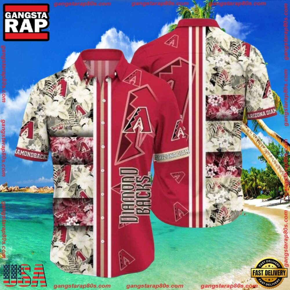 MLB Arizona Diamondbacks Pride Red And Floral Summer Hawaiian Shirt MLB Arizona Diamondbacks Pride Red And Floral Summer Hawaiian Shirt