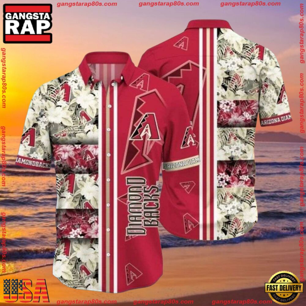 MLB Arizona Diamondbacks Pride Red And Floral Summer Hawaiian Shirt MLB Arizona Diamondbacks Pride Red And Floral Summer Hawaiian Shirt