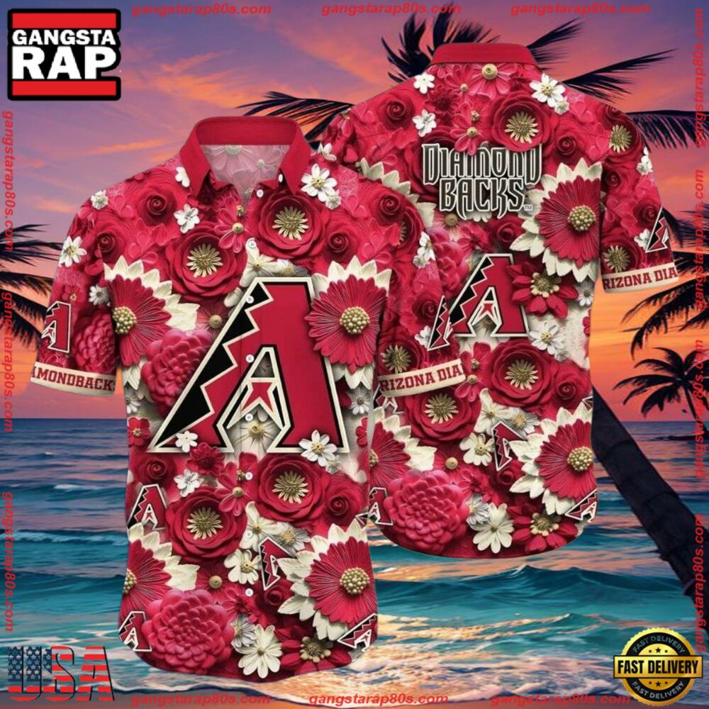 MLB Arizona Diamondbacks Retro Style Tropical Summer Hawaiian Shirt MLB Arizona Diamondbacks Retro Style Tropical Summer Hawaiian Shirt