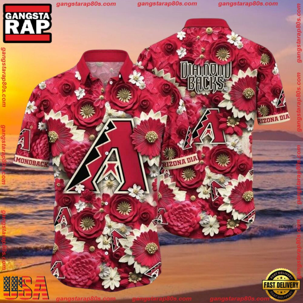 MLB Arizona Diamondbacks Retro Style Tropical Summer Hawaiian Shirt MLB Arizona Diamondbacks Retro Style Tropical Summer Hawaiian Shirt