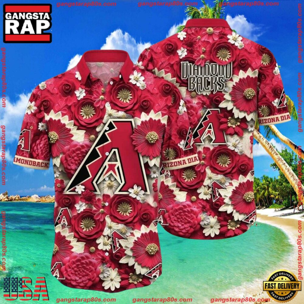 MLB Arizona Diamondbacks Retro Style Tropical Summer Hawaiian Shirt MLB Arizona Diamondbacks Retro Style Tropical Summer Hawaiian Shirt