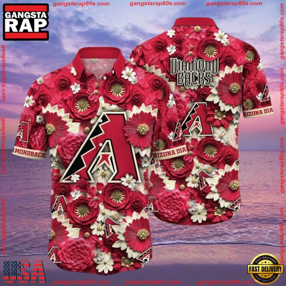 MLB Arizona Diamondbacks Retro Style Tropical Summer Hawaiian Shirt MLB Arizona Diamondbacks Retro Style Tropical Summer Hawaiian Shirt