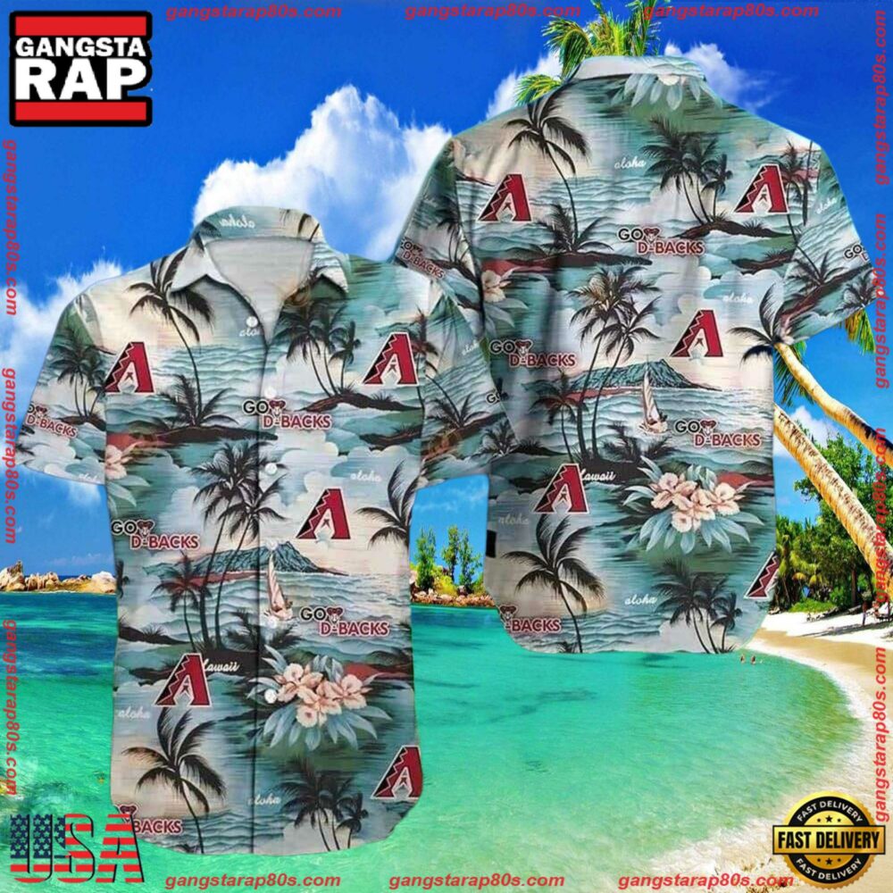 MLB Arizona Diamondbacks Seaside Retreat Aloha Shirt Serene BlueGroup MLB Arizona Diamondbacks Seaside Retreat Aloha Shirt Serene BlueGroup