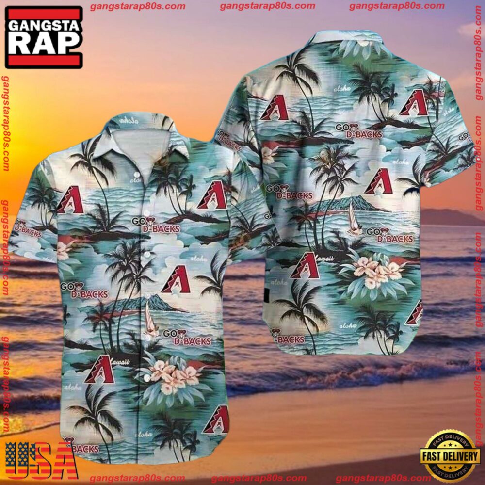 MLB Arizona Diamondbacks Seaside Retreat Aloha Shirt Serene BlueGroup MLB Arizona Diamondbacks Seaside Retreat Aloha Shirt Serene BlueGroup