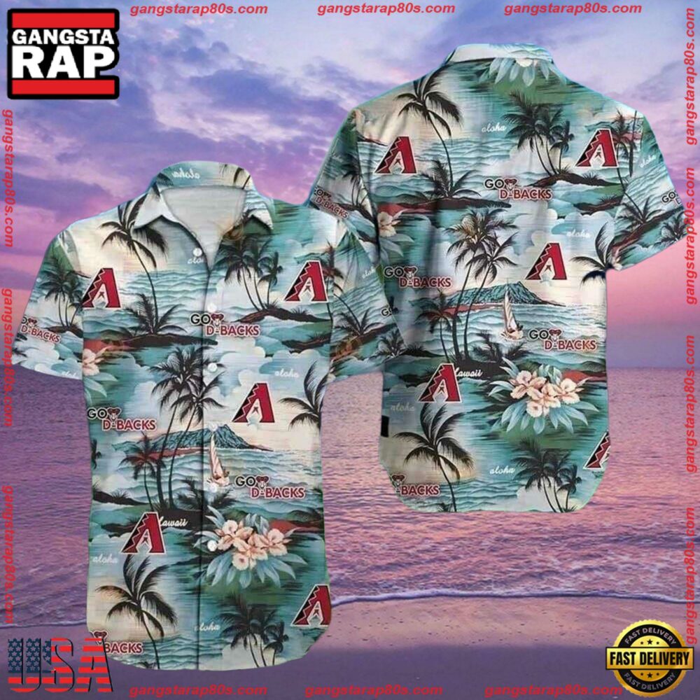 MLB Arizona Diamondbacks Seaside Retreat Aloha Shirt Serene BlueGroup MLB Arizona Diamondbacks Seaside Retreat Aloha Shirt Serene BlueGroup