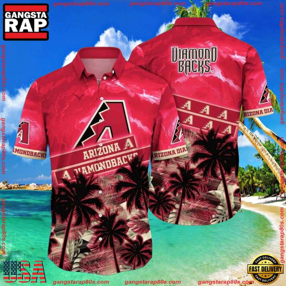 MLB Arizona Diamondbacks Sunset Palm Tropical Summer Hawaiian Shirt MLB Arizona Diamondbacks Sunset Palm Tropical Summer Hawaiian Shirt
