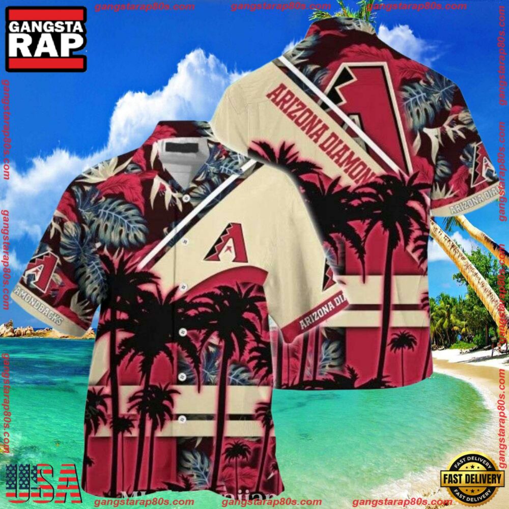 MLB Arizona Diamondbacks Sunset Palms Summer Hawaiian Shirt MLB Arizona Diamondbacks Sunset Palms Summer Hawaiian Shirt