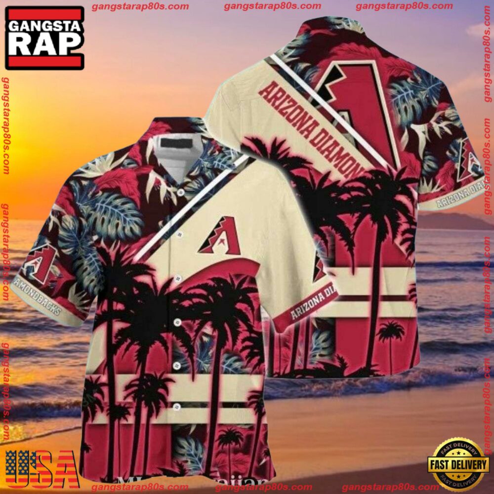 MLB Arizona Diamondbacks Sunset Palms Summer Hawaiian Shirt MLB Arizona Diamondbacks Sunset Palms Summer Hawaiian Shirt