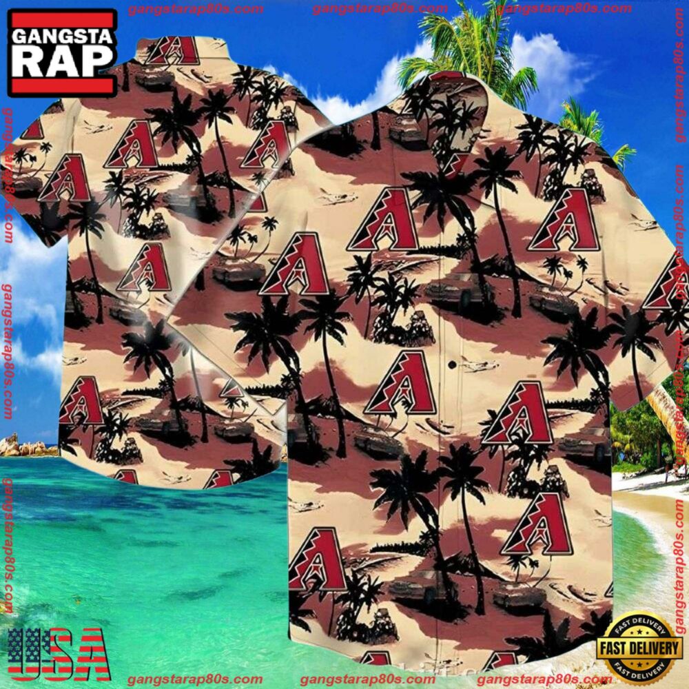 MLB Arizona Diamondbacks Sunset Palms Summer Hawaiian Shirts MLB Arizona Diamondbacks Sunset Palms Summer Hawaiian Shirts
