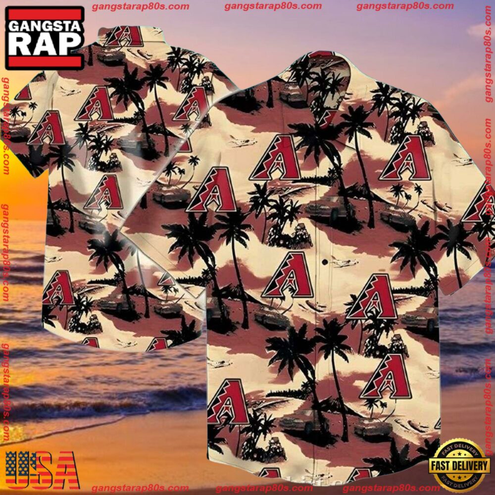 MLB Arizona Diamondbacks Sunset Palms Summer Hawaiian Shirts MLB Arizona Diamondbacks Sunset Palms Summer Hawaiian Shirts