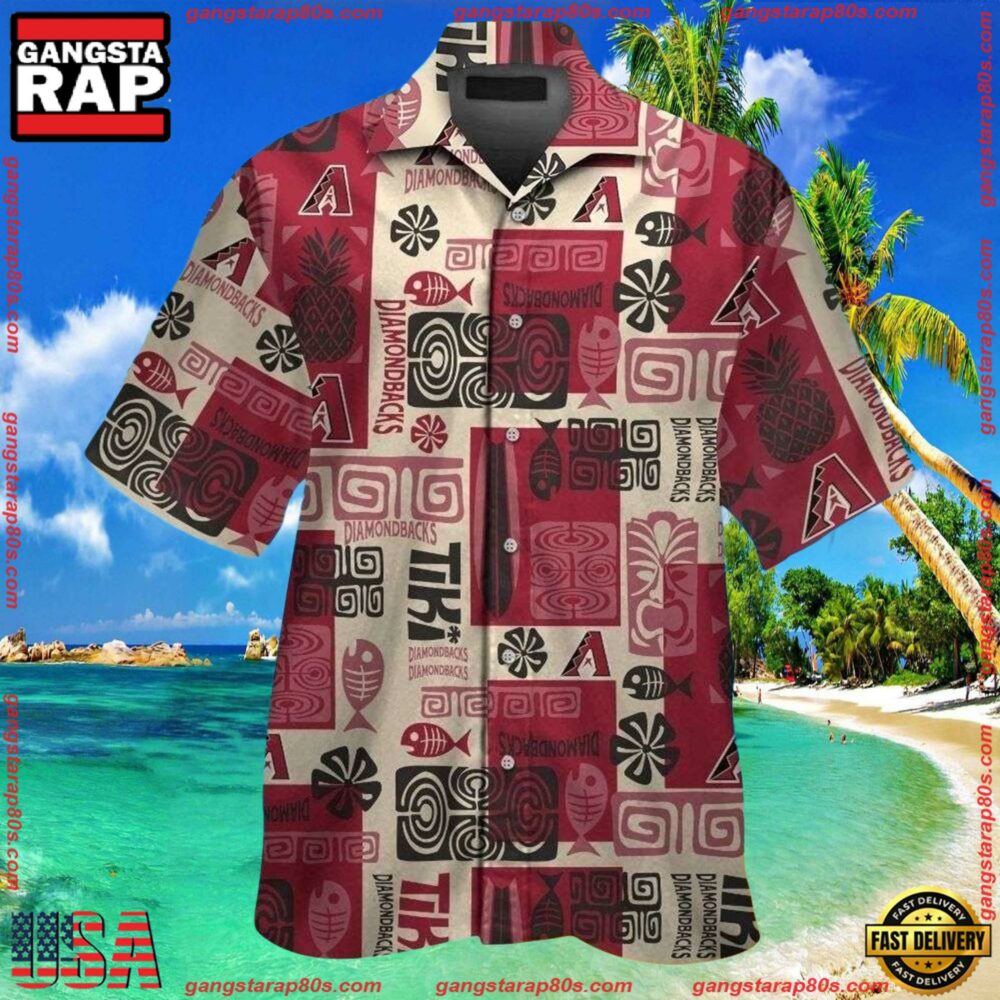 MLB Arizona Diamondbacks Tribal Pattern Summer Hawaiian Shirt MLB Arizona Diamondbacks Tribal Pattern Summer Hawaiian Shirt