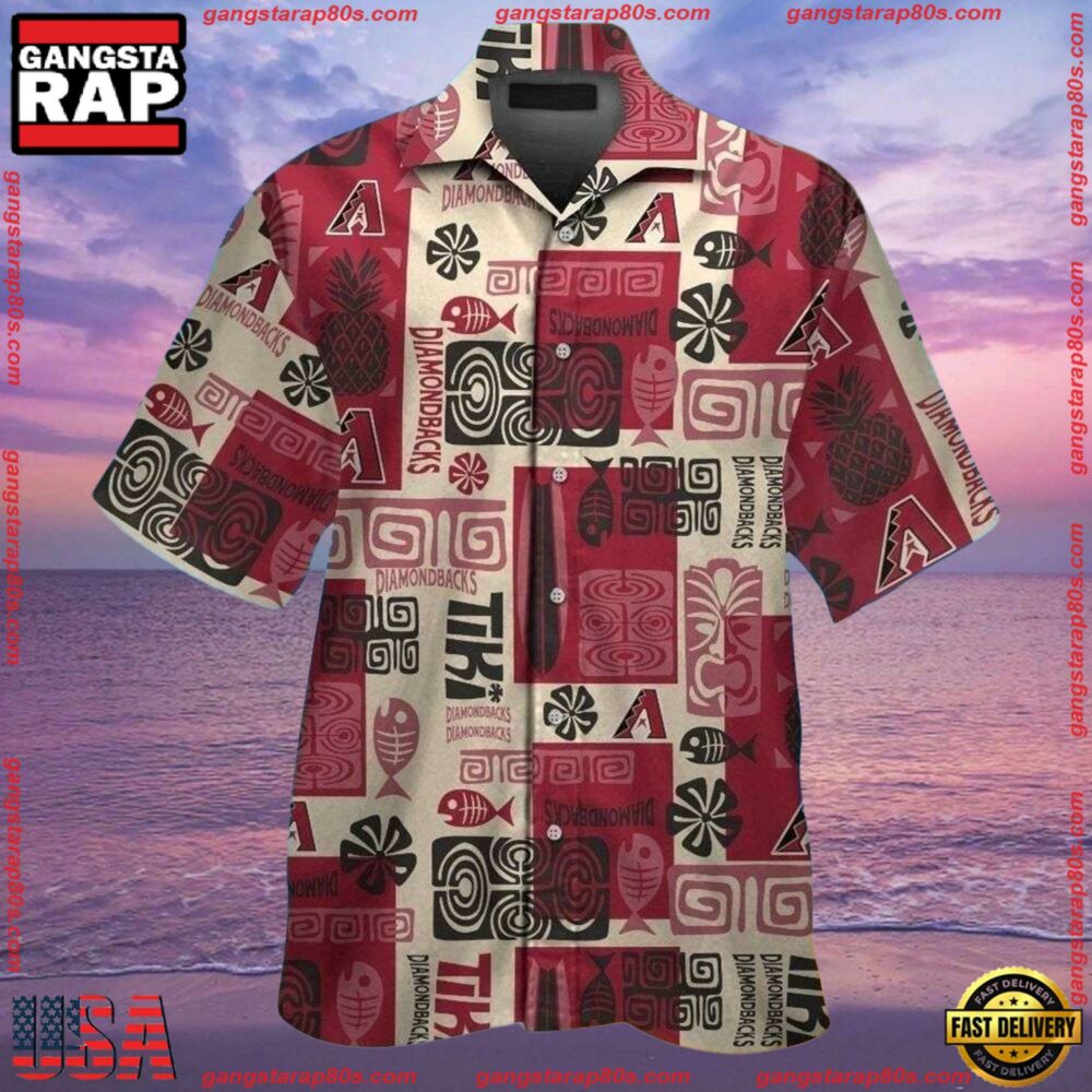 MLB Arizona Diamondbacks Tribal Pattern Summer Hawaiian Shirt MLB Arizona Diamondbacks Tribal Pattern Summer Hawaiian Shirt