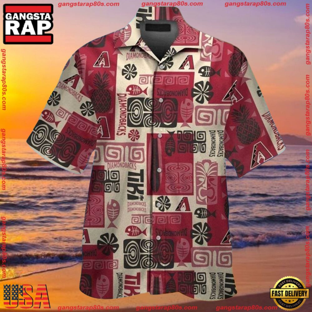 MLB Arizona Diamondbacks Tribal Pattern Summer Hawaiian Shirt MLB Arizona Diamondbacks Tribal Pattern Summer Hawaiian Shirt