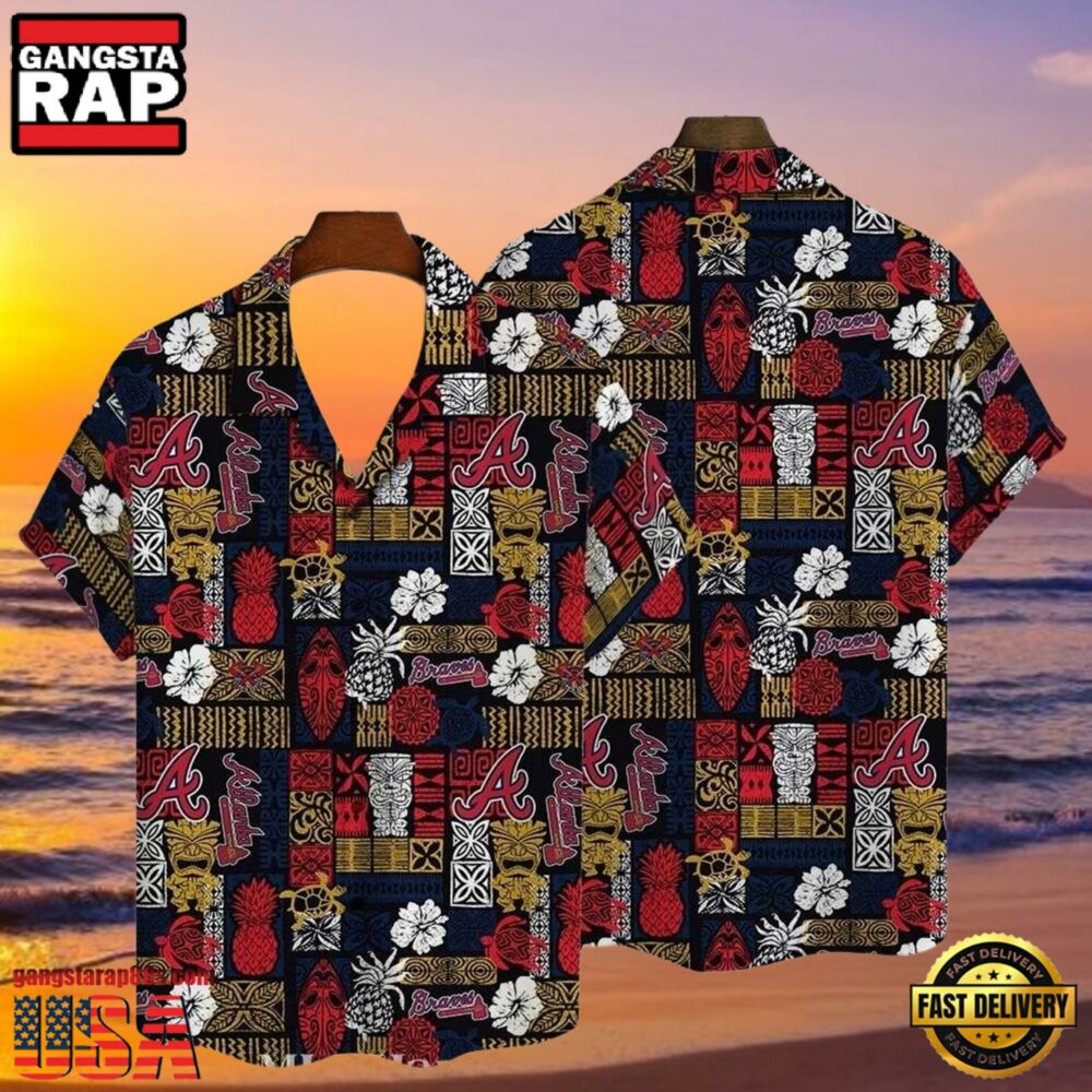 MLB Atlanta Braves Exotic Tiki Navy Style Hot Trending Summer Hawaiian Shirt - Polynesian Patterns