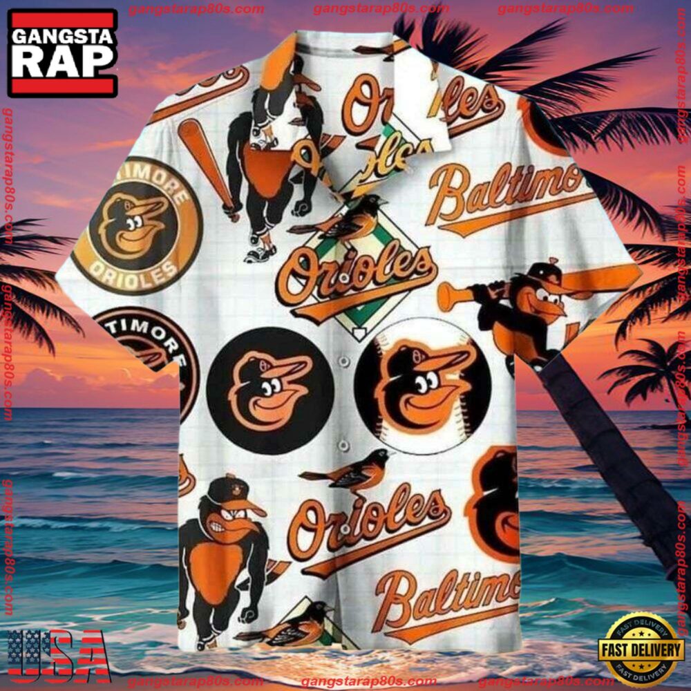 MLB Baltimore Orioles Classic Logo Summer Hawaiian Shirt MLB Baltimore Orioles Classic Logo Summer Hawaiian Shirt