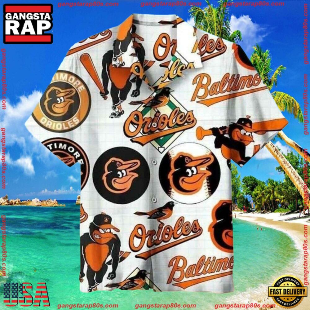 MLB Baltimore Orioles Classic Logo Summer Hawaiian Shirt MLB Baltimore Orioles Classic Logo Summer Hawaiian Shirt