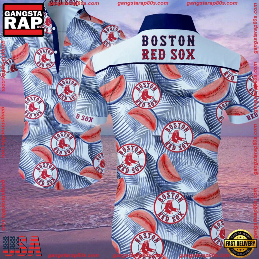 MLB Boston Red Sox New Design Aloha Hawaiian Shirt Summer Button Up MLB Boston Red Sox New Design Aloha Hawaiian Shirt Summer Button Up