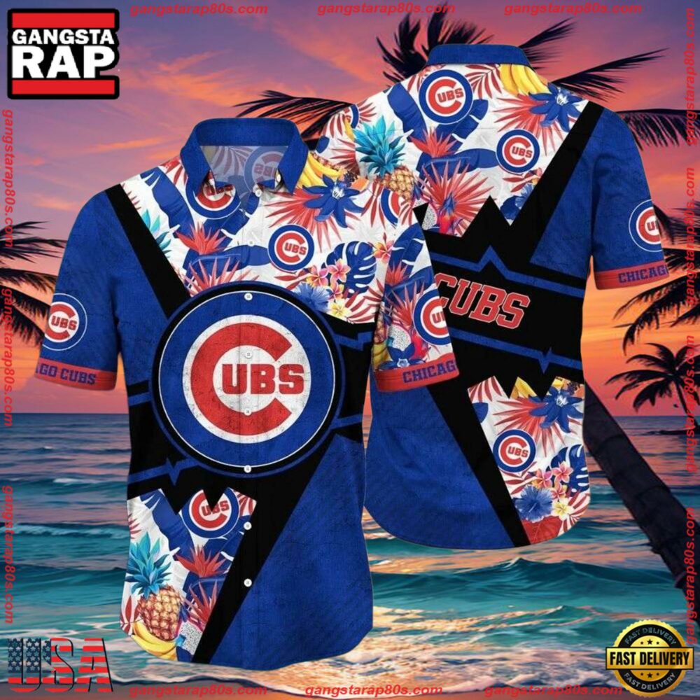 MLB Chicago Cubs Aloha Pitch Hawaiian Shirt - Vivid Flower Power MLB Chicago Cubs Aloha Pitch Hawaiian Shirt - Vivid Flower Power