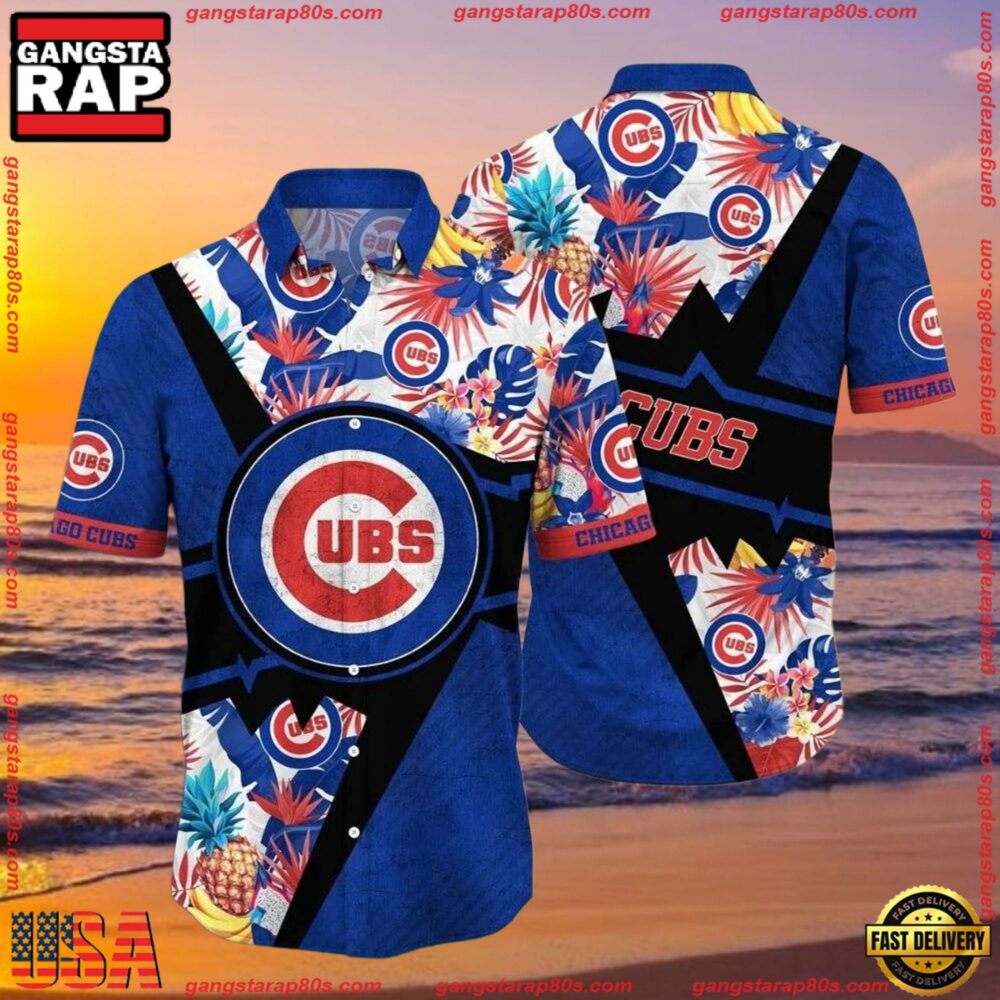 MLB Chicago Cubs Aloha Pitch Hawaiian Shirt - Vivid Flower Power MLB Chicago Cubs Aloha Pitch Hawaiian Shirt - Vivid Flower Power
