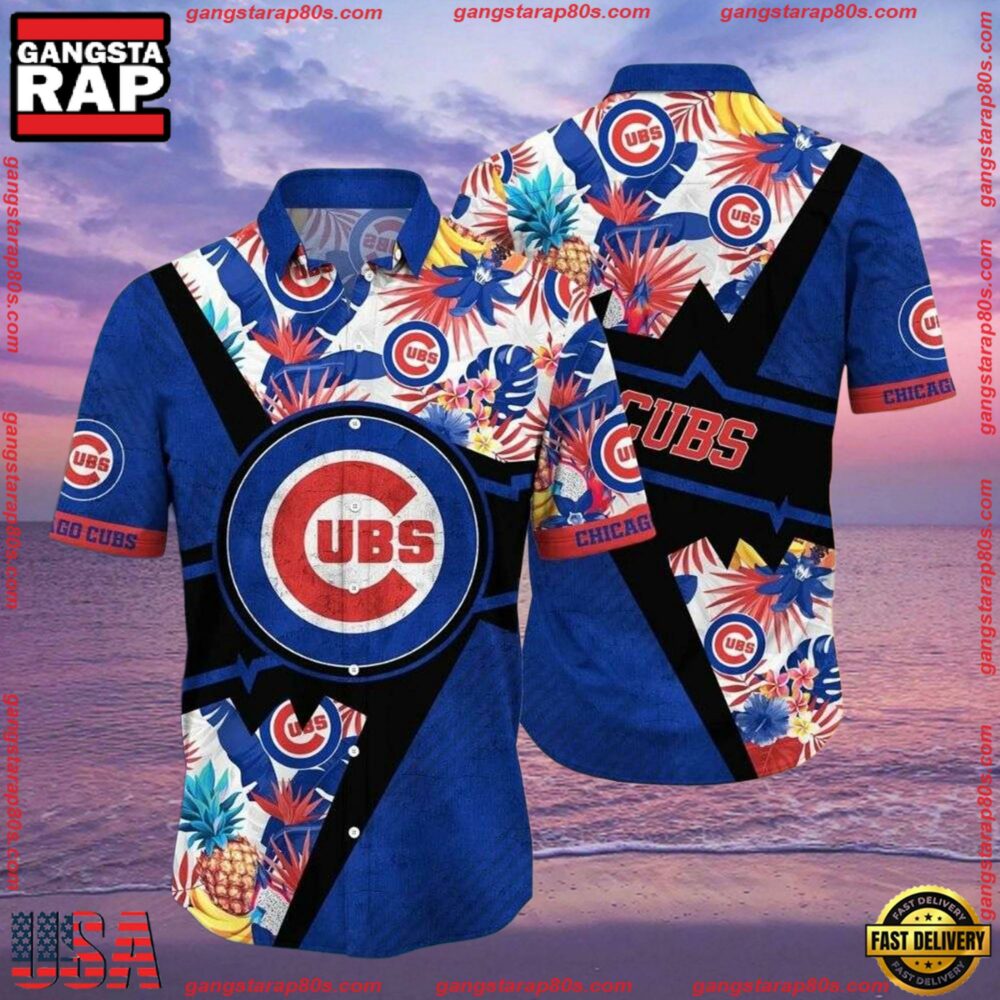 MLB Chicago Cubs Aloha Pitch Hawaiian Shirt - Vivid Flower Power MLB Chicago Cubs Aloha Pitch Hawaiian Shirt - Vivid Flower Power