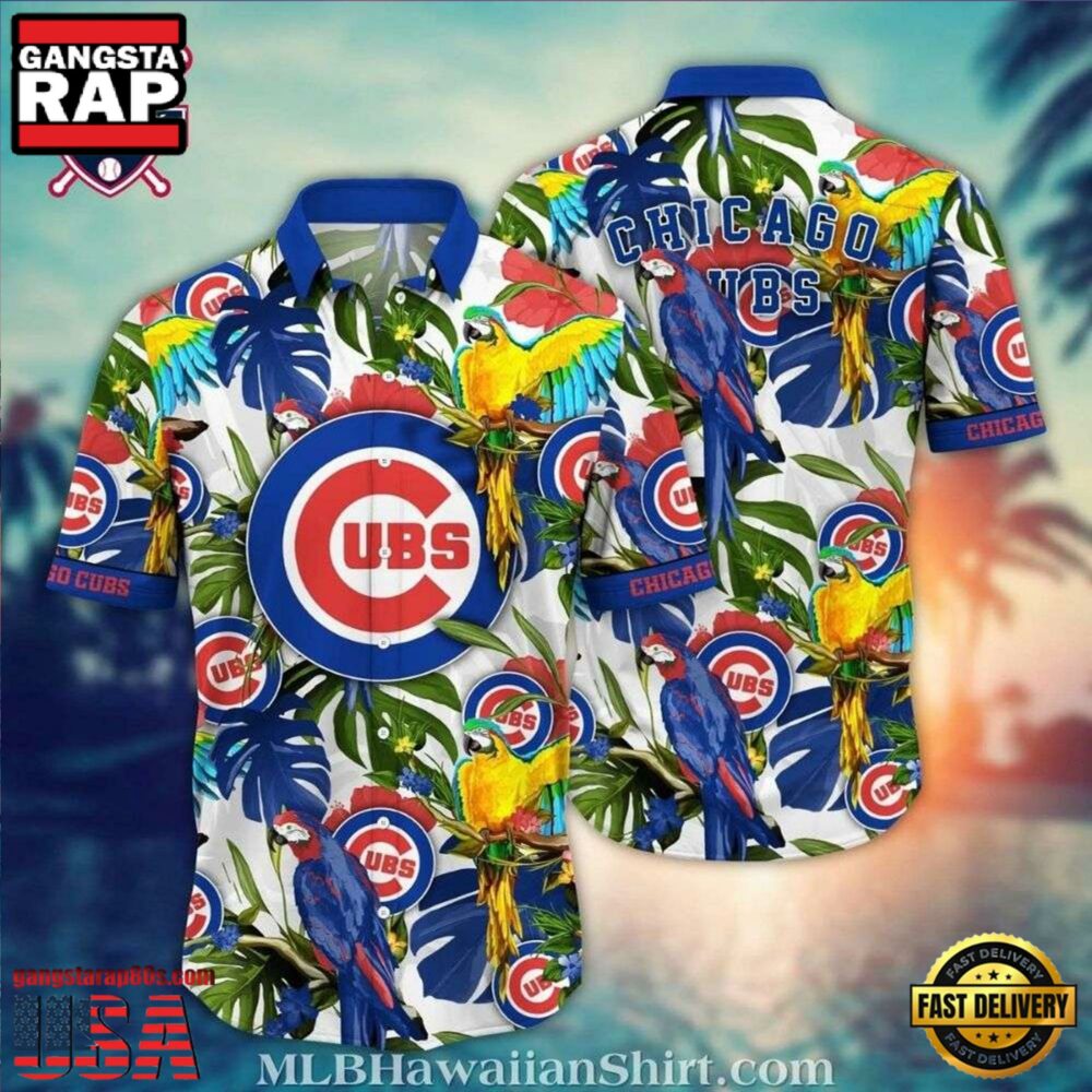 MLB Chicago Cubs Parrot Paradise Aloha Hawaiian Shirt MLB Chicago Cubs Parrot Paradise Aloha Hawaiian Shirt