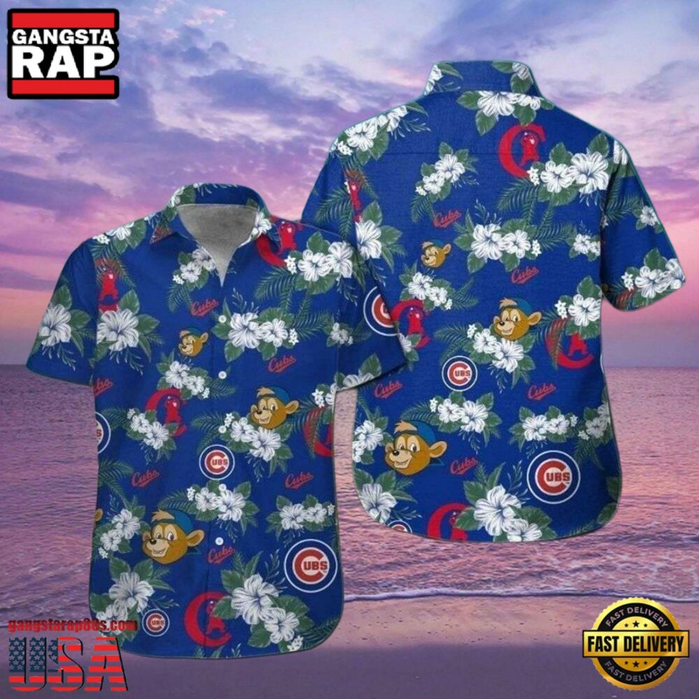 MLB Chicago Cubs Playful Monkey Aloha Hawaiian Shirt MLB Chicago Cubs Playful Monkey Aloha Hawaiian Shirt