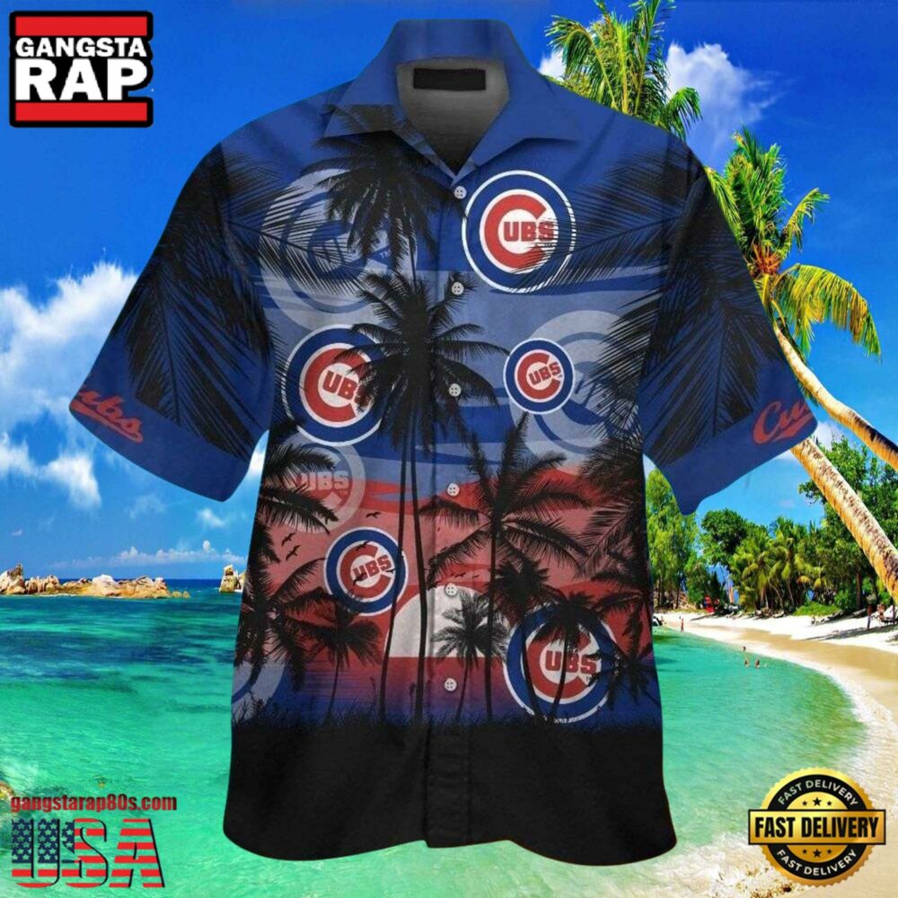 MLB Chicago Cubs Sunset Palms Aloha Hawaiian Shirt MLB Chicago Cubs Sunset Palms Aloha Hawaiian Shirt
