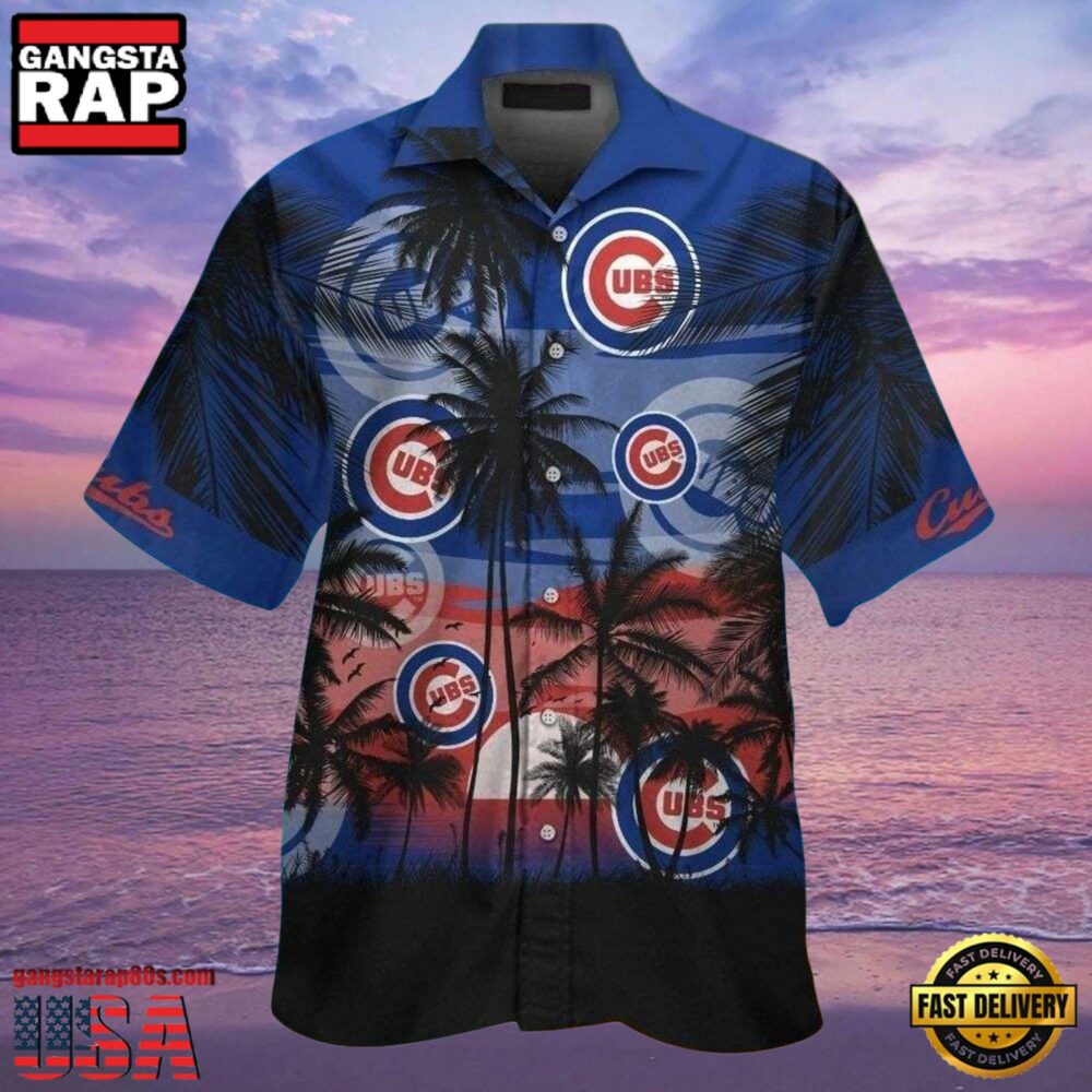 MLB Chicago Cubs Sunset Palms Aloha Hawaiian Shirt MLB Chicago Cubs Sunset Palms Aloha Hawaiian Shirt