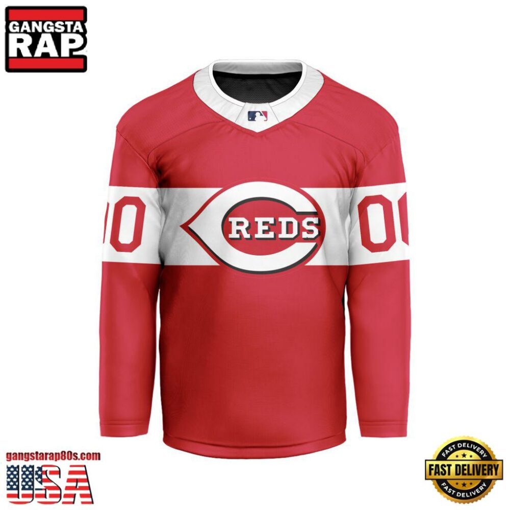 MLB Cincinnati Reds Special Hockey Jersey Design Concept