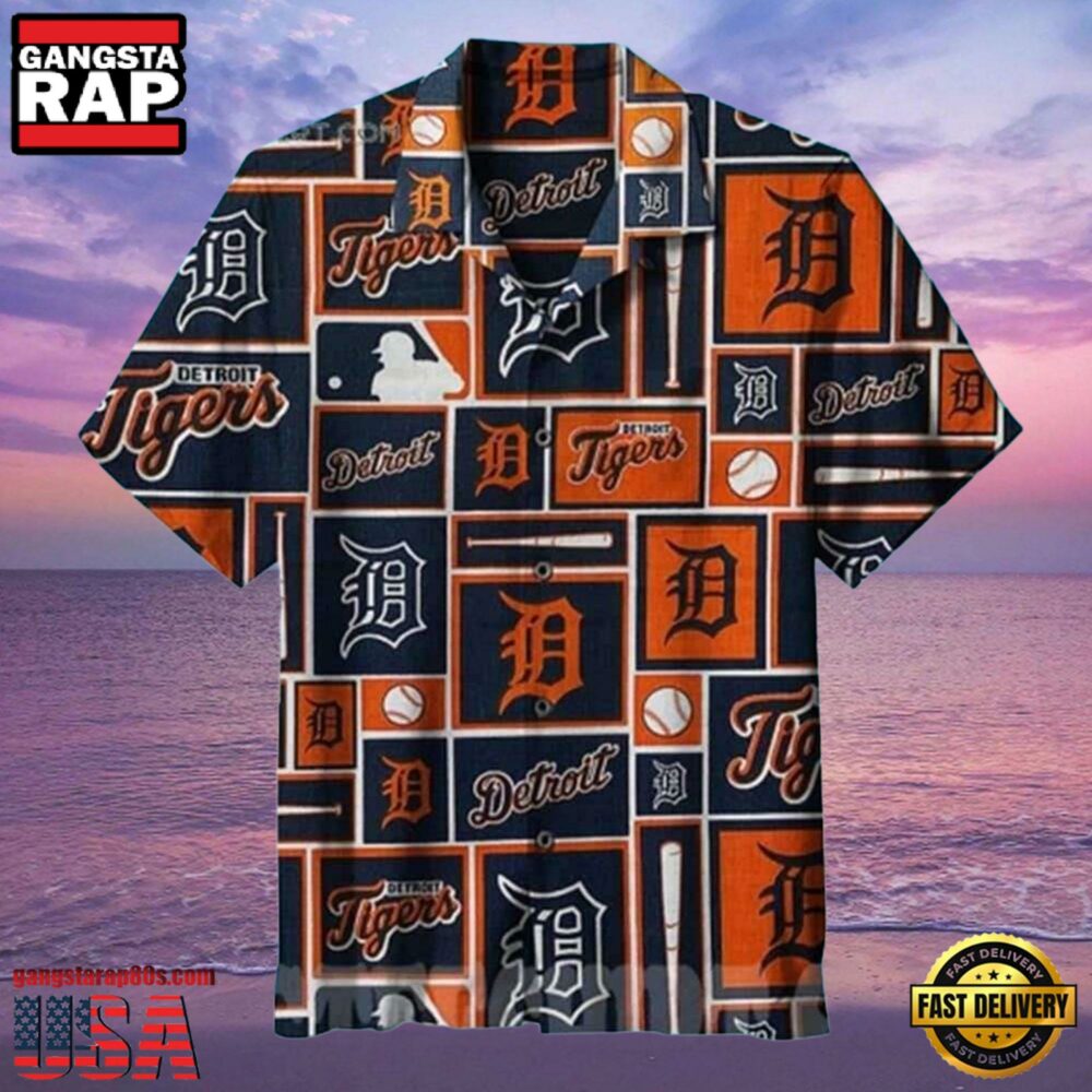 MLB Classic Detroit Tigers Logo Hawaiian Shirt MLB Classic Detroit Tigers Logo Hawaiian Shirt