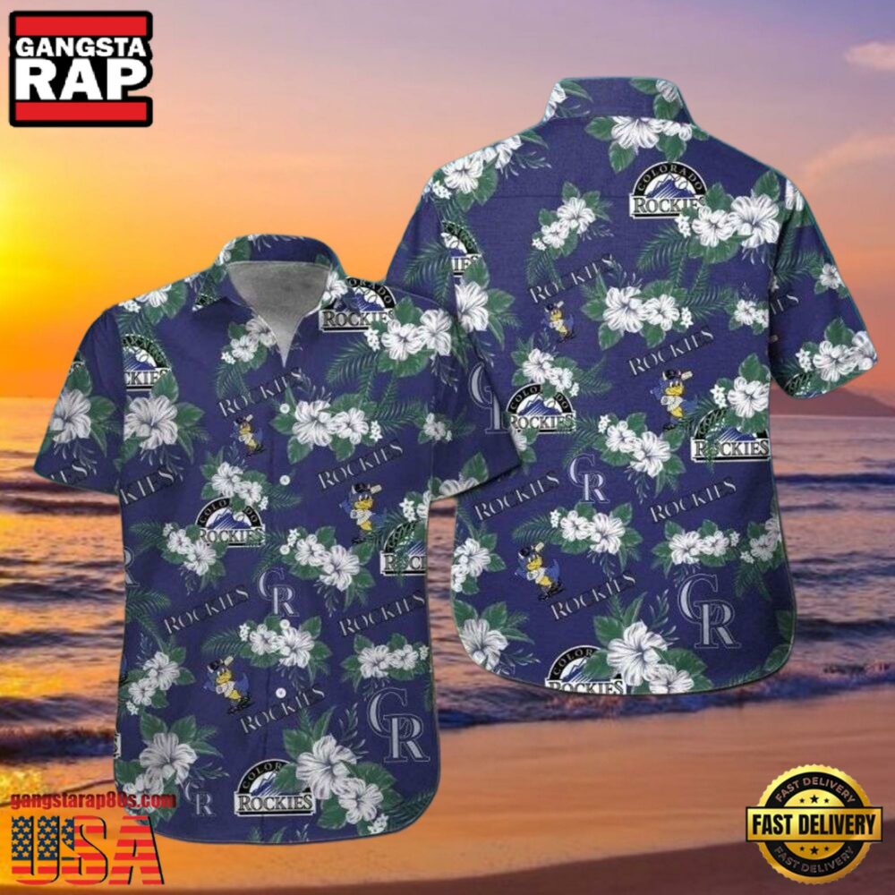 MLB Colorado Rockies Floral Hibiscus Hawaiian Shirt MLB Colorado Rockies Floral Hibiscus Hawaiian Shirt