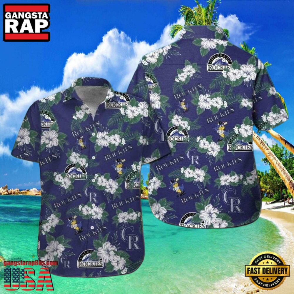 MLB Colorado Rockies Floral Hibiscus Hawaiian Shirt MLB Colorado Rockies Floral Hibiscus Hawaiian Shirt