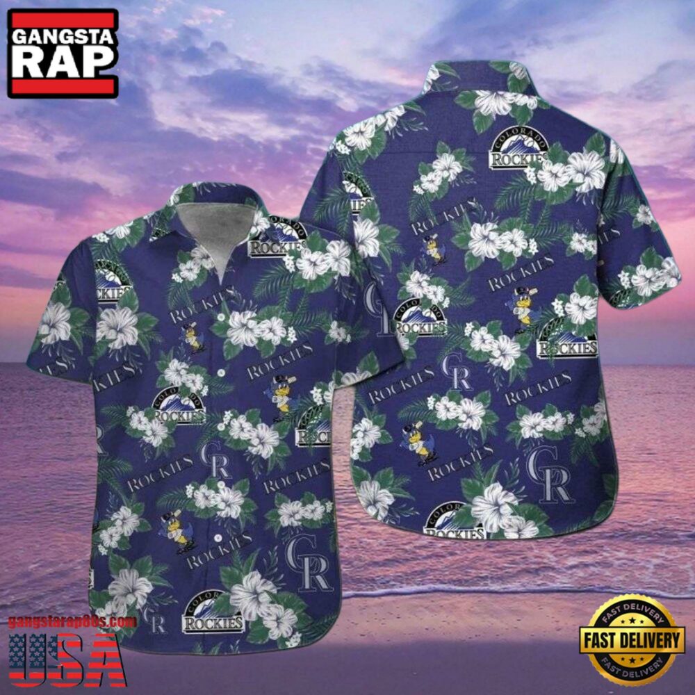 MLB Colorado Rockies Floral Hibiscus Hawaiian Shirt MLB Colorado Rockies Floral Hibiscus Hawaiian Shirt
