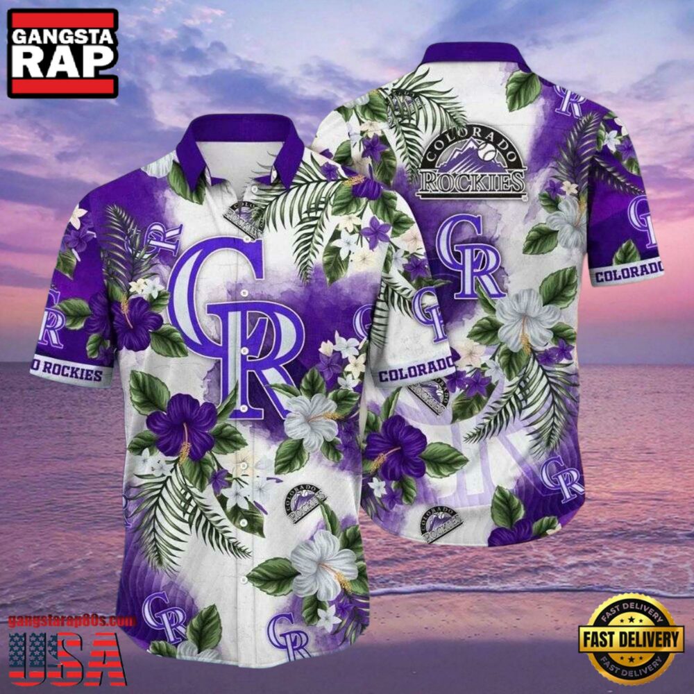 MLB Colorado Rockies Hibiscus Flower Hawaiian Shirt MLB Colorado Rockies Hibiscus Flower Hawaiian Shirt