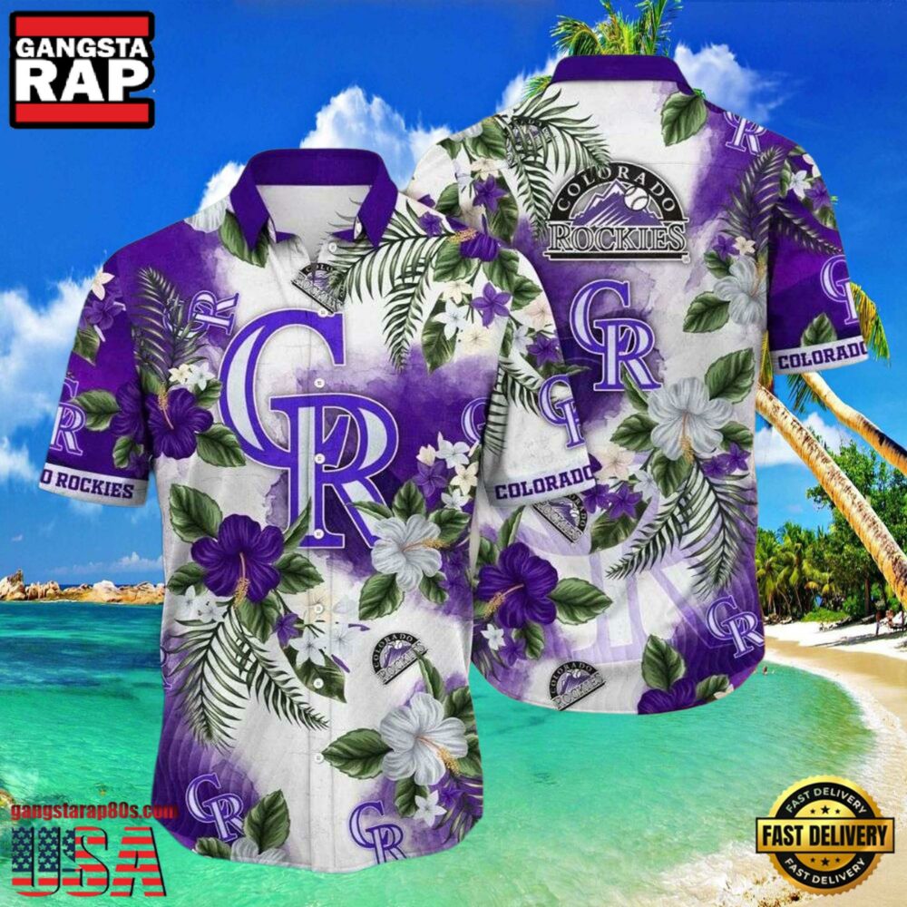 MLB Colorado Rockies Hibiscus Flower Hawaiian Shirt MLB Colorado Rockies Hibiscus Flower Hawaiian Shirt