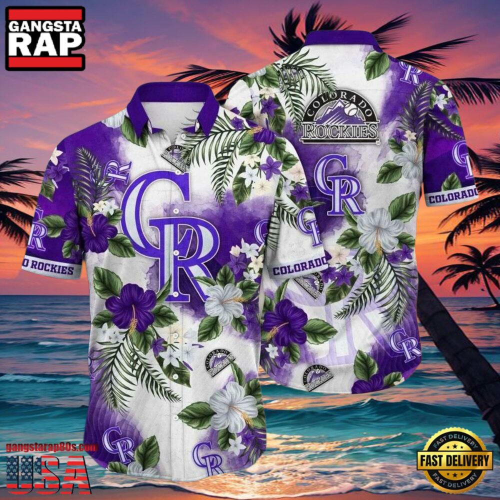 MLB Colorado Rockies Hibiscus Flower Hawaiian Shirt MLB Colorado Rockies Hibiscus Flower Hawaiian Shirt