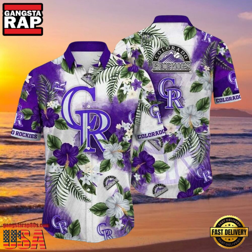 MLB Colorado Rockies Hibiscus Flower Hawaiian Shirt MLB Colorado Rockies Hibiscus Flower Hawaiian Shirt