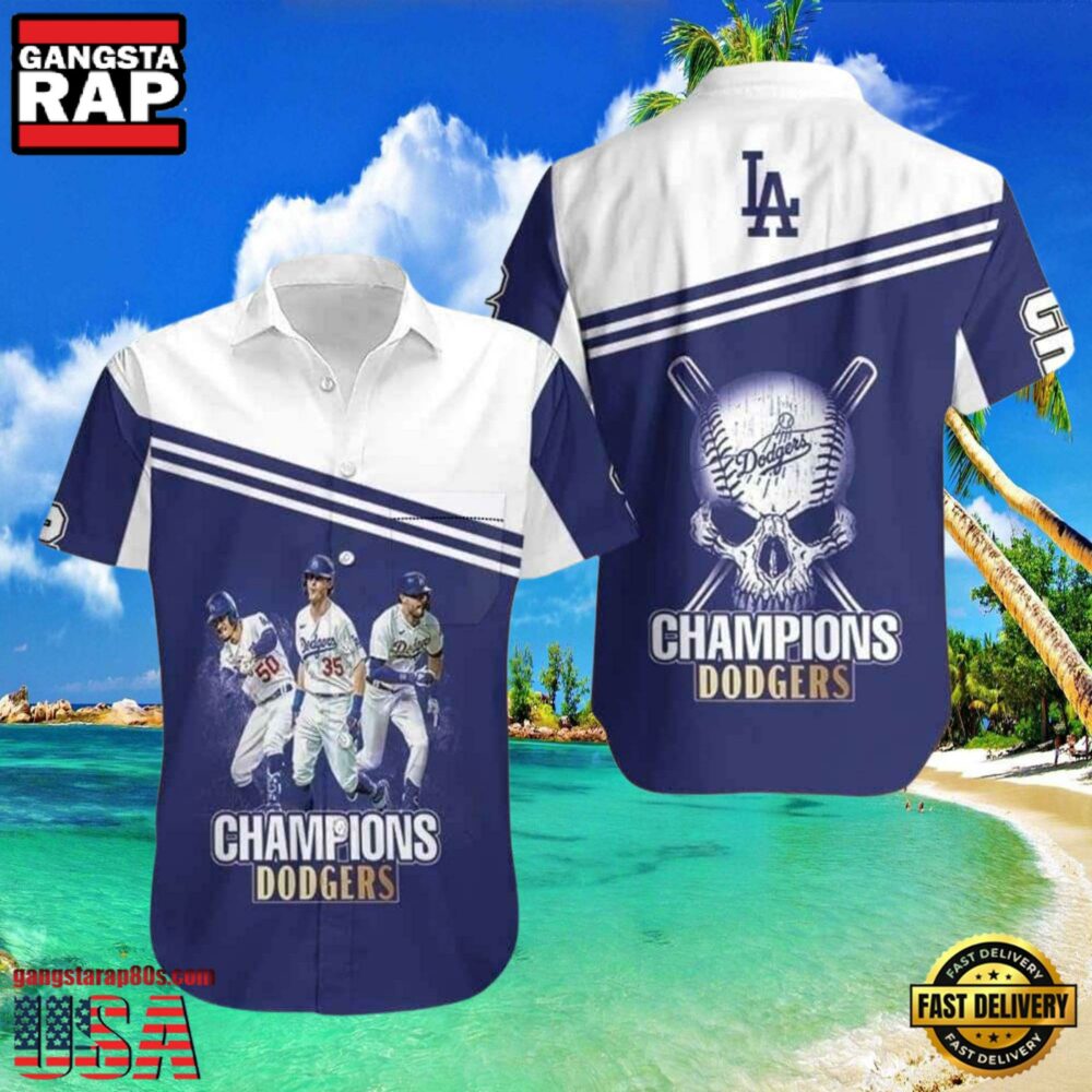 MLB Dodgers Champions Badge Hawaiian Shirt MLB Dodgers Champions Badge Hawaiian Shirt