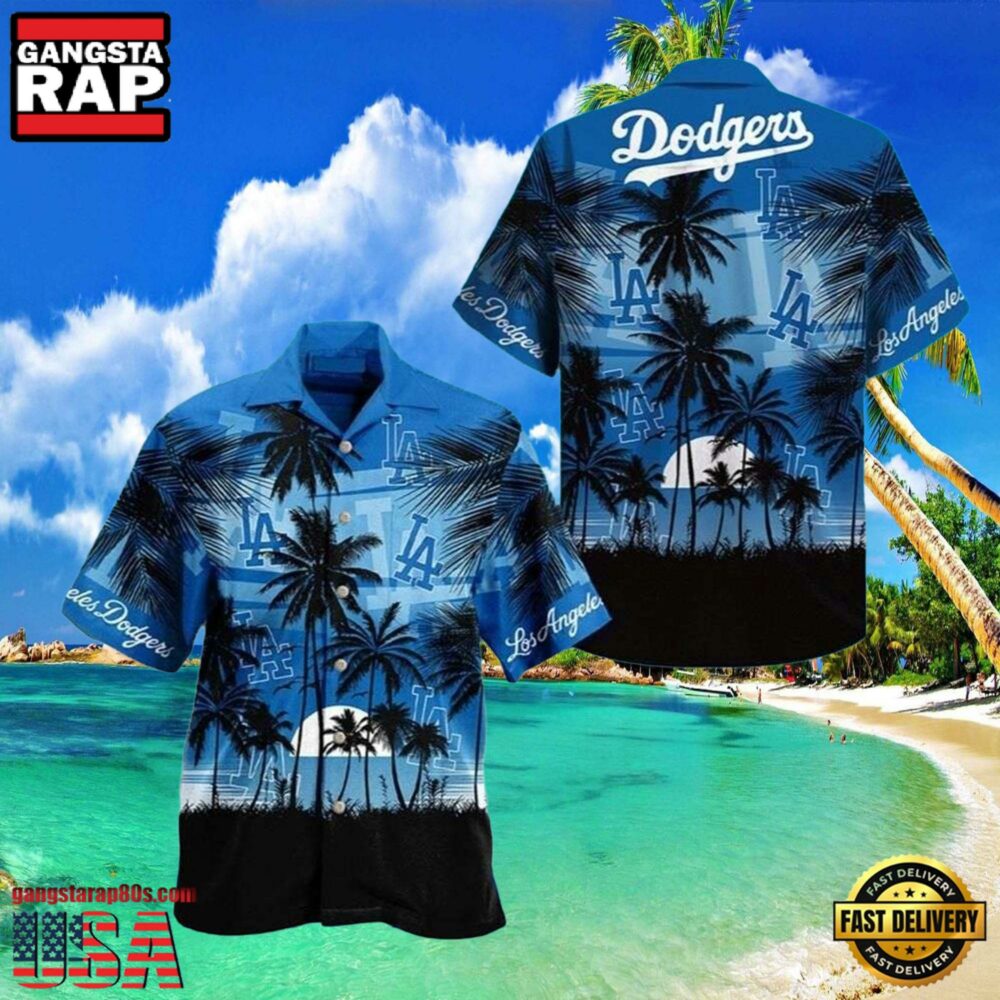 MLB Dodgers Oceanfront Sunset Aloha Shirt – LA Evening Chill MLB Dodgers Oceanfront Sunset Aloha Shirt – LA Evening Chill