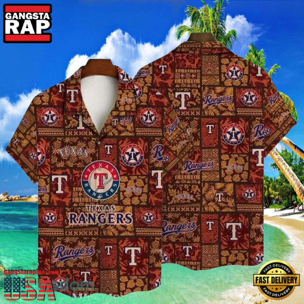 MLB Earthy Texas Rangers Tiki Pattern Aloha Shirt Tropical Essence MLB Earthy Texas Rangers Tiki Pattern Aloha Shirt Tropical Essence
