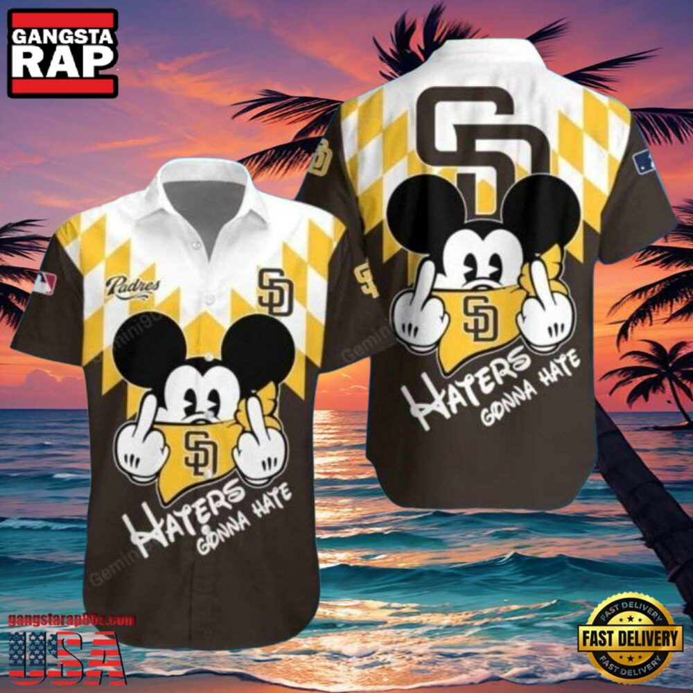 MLB Funny Mickey Haters Gonna Hate San Diego Padres Aloha Hawaiian Shirt MLB Funny Mickey Haters Gonna Hate San Diego Padres Aloha Hawaiian Shirt