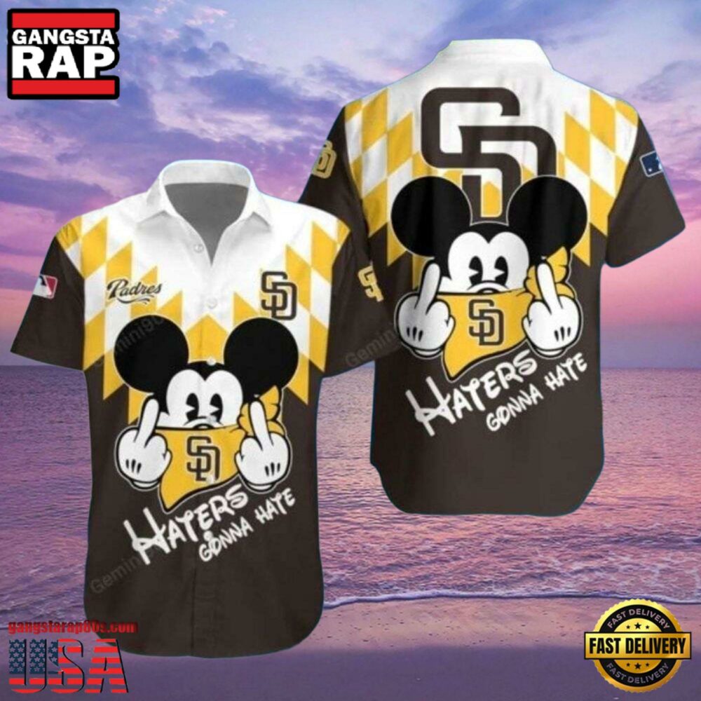 MLB Funny Mickey Haters Gonna Hate San Diego Padres Aloha Hawaiian Shirt