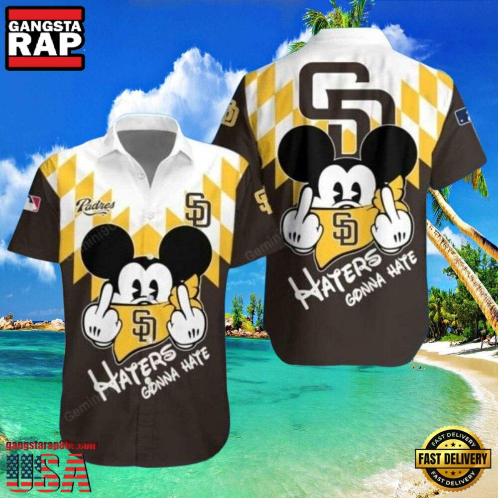MLB Funny Mickey Haters Gonna Hate San Diego Padres Aloha Hawaiian Shirt MLB Funny Mickey Haters Gonna Hate San Diego Padres Aloha Hawaiian Shirt