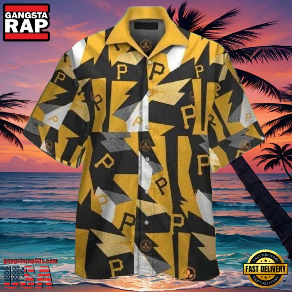 MLB Geometric Edge Pittsburgh Pirates Aloha Hawaiian Shirt MLB Geometric Edge Pittsburgh Pirates Aloha Hawaiian Shirt