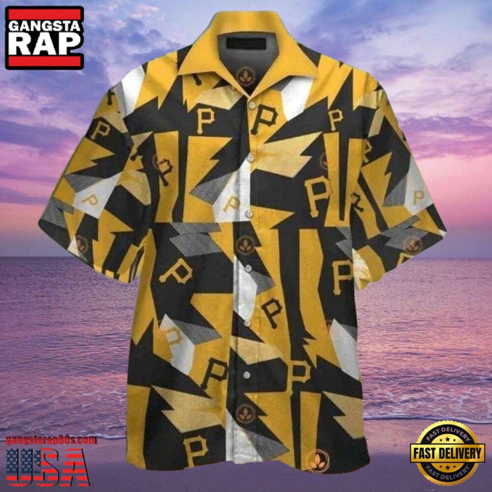 MLB Geometric Edge Pittsburgh Pirates Aloha Hawaiian Shirt MLB Geometric Edge Pittsburgh Pirates Aloha Hawaiian Shirt