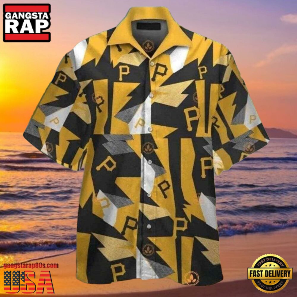 MLB Geometric Edge Pittsburgh Pirates Aloha Hawaiian Shirt MLB Geometric Edge Pittsburgh Pirates Aloha Hawaiian Shirt