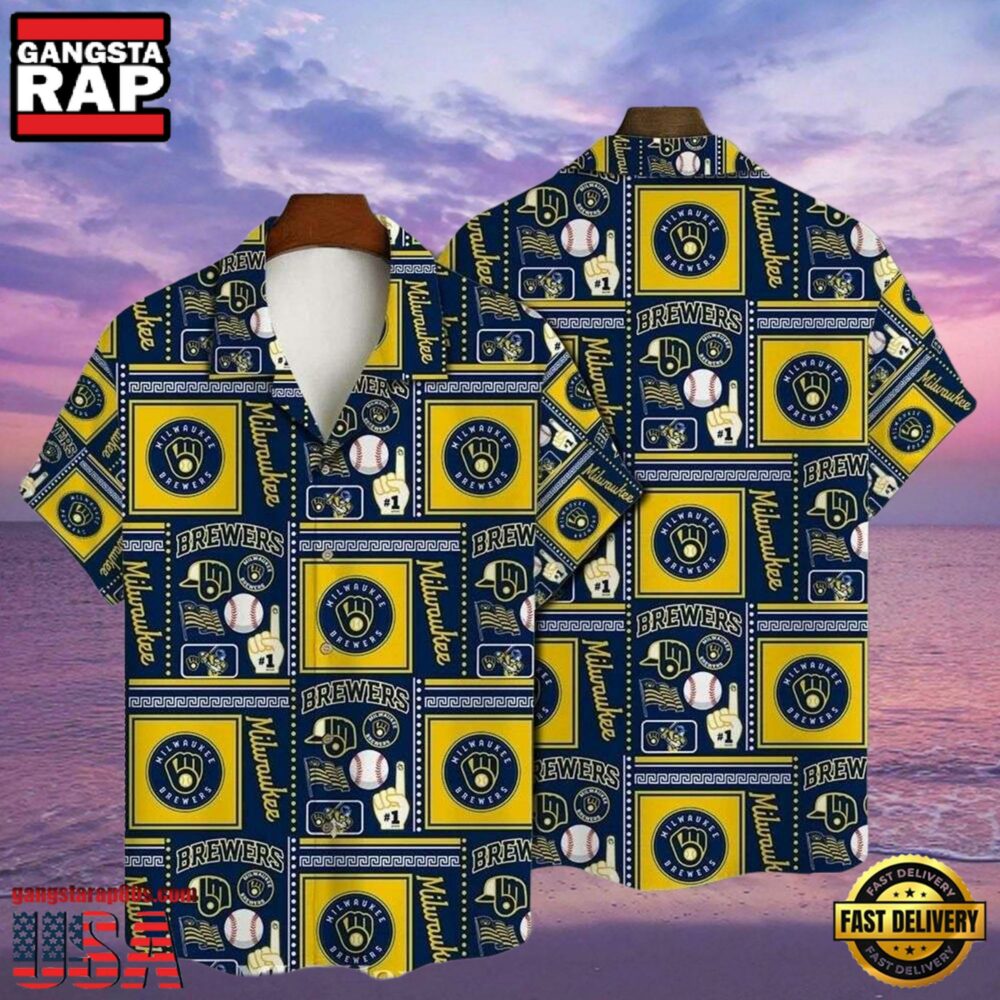 MLB Golden Glove Milwaukee Brewers Aloha Hawaiian Shirt Home Run Fashion MLB Golden Glove Milwaukee Brewers Aloha Hawaiian Shirt Home Run Fashion