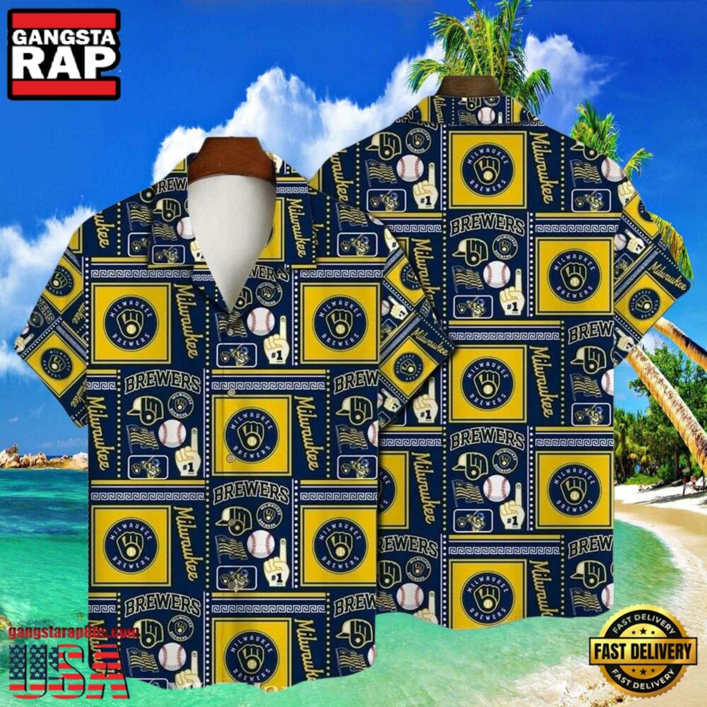 MLB Golden Glove Milwaukee Brewers Aloha Hawaiian Shirt Home Run Fashion MLB Golden Glove Milwaukee Brewers Aloha Hawaiian Shirt Home Run Fashion