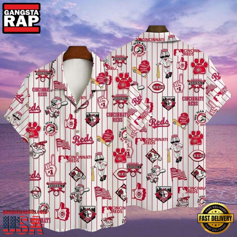 MLB Home Run Hero Cincinnati Reds Aloha Hawaiian Shirt Vintage Baseball Icons MLB Home Run Hero Cincinnati Reds Aloha Hawaiian Shirt Vintage Baseball Icons