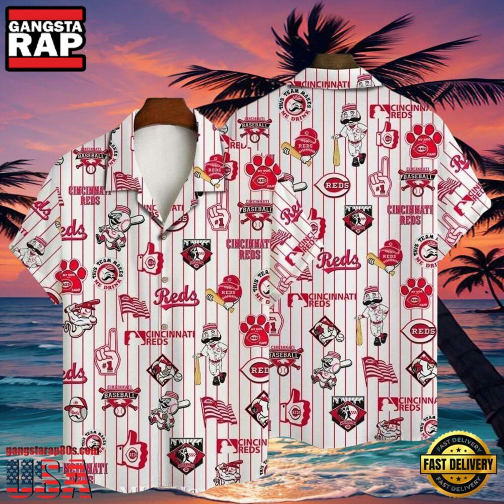 MLB Home Run Hero Cincinnati Reds Aloha Hawaiian Shirt Vintage Baseball Icons MLB Home Run Hero Cincinnati Reds Aloha Hawaiian Shirt Vintage Baseball Icons